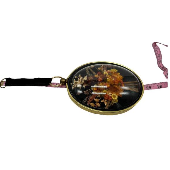 Vintage Cideart Oval Bubble Glass Framed Dried Flowers - Picture 9 of 14